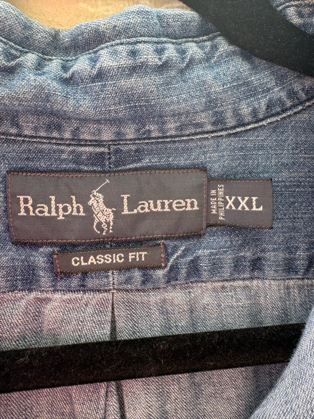 Ralph Lauren Blue Denim Button-Down Shirt with Embroidered Pony - Picture 2 of 2